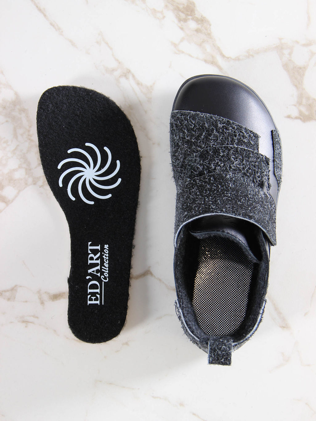 Босоногие ботинки 206.NATAbl.Черная кожа+черный джангл/Мех