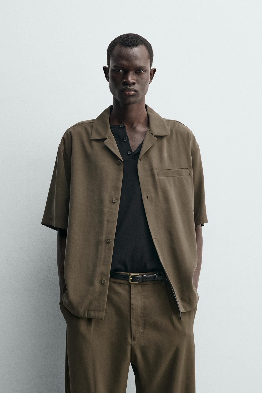 CAMISA FLUIDA RELAXED FIT / Marr?n / Topo - Zara фото 2