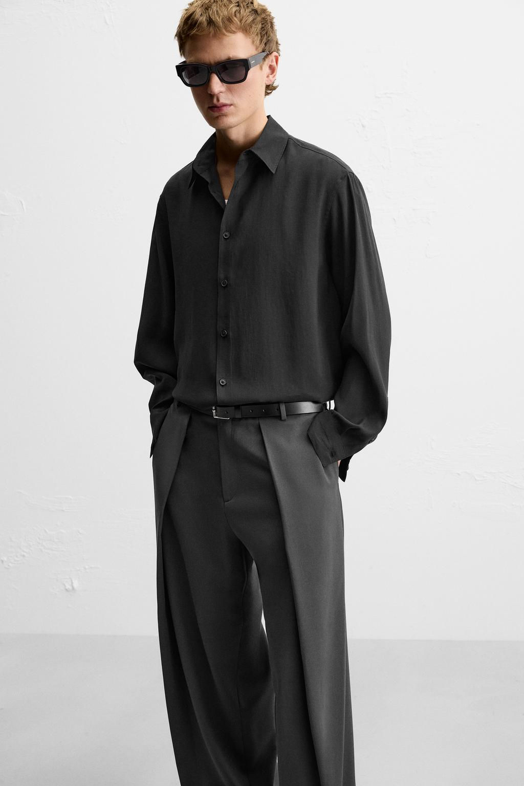 WIDE-FIT PLEATED TROUSERS - Zara фото 15