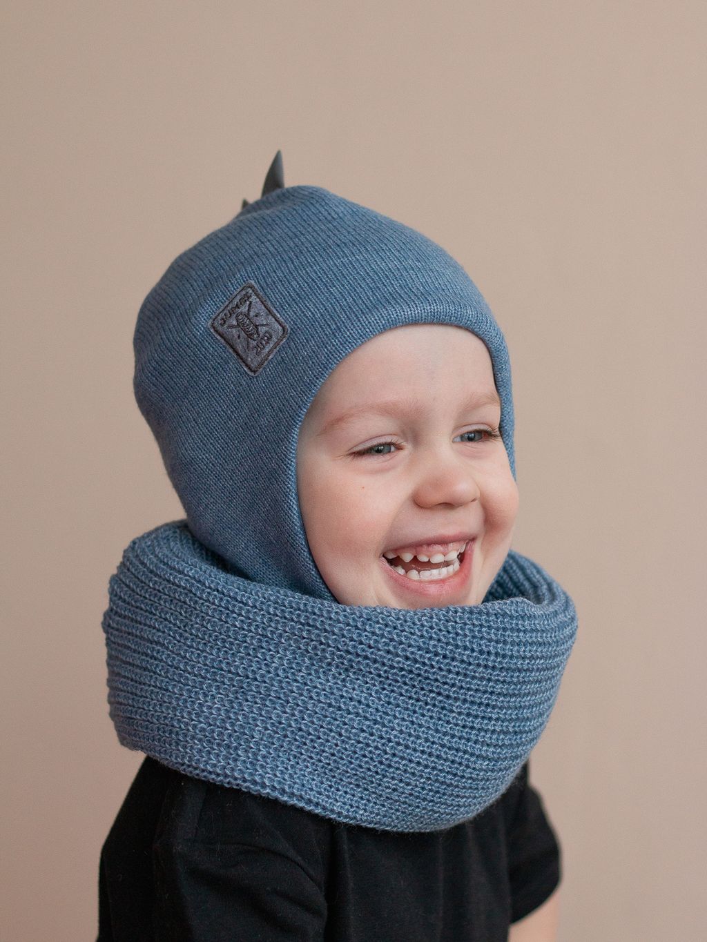 Шапка весенняя/осенняя вязаная (Деним) ОРЕО - Jumbi фото 8