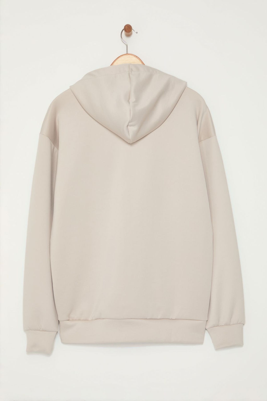 Vizon Oversize/Genis Kesim File Detayl? Kapusonlu Sweatshirt TMNAW25SW00173 - Trendyolmilla фото 7