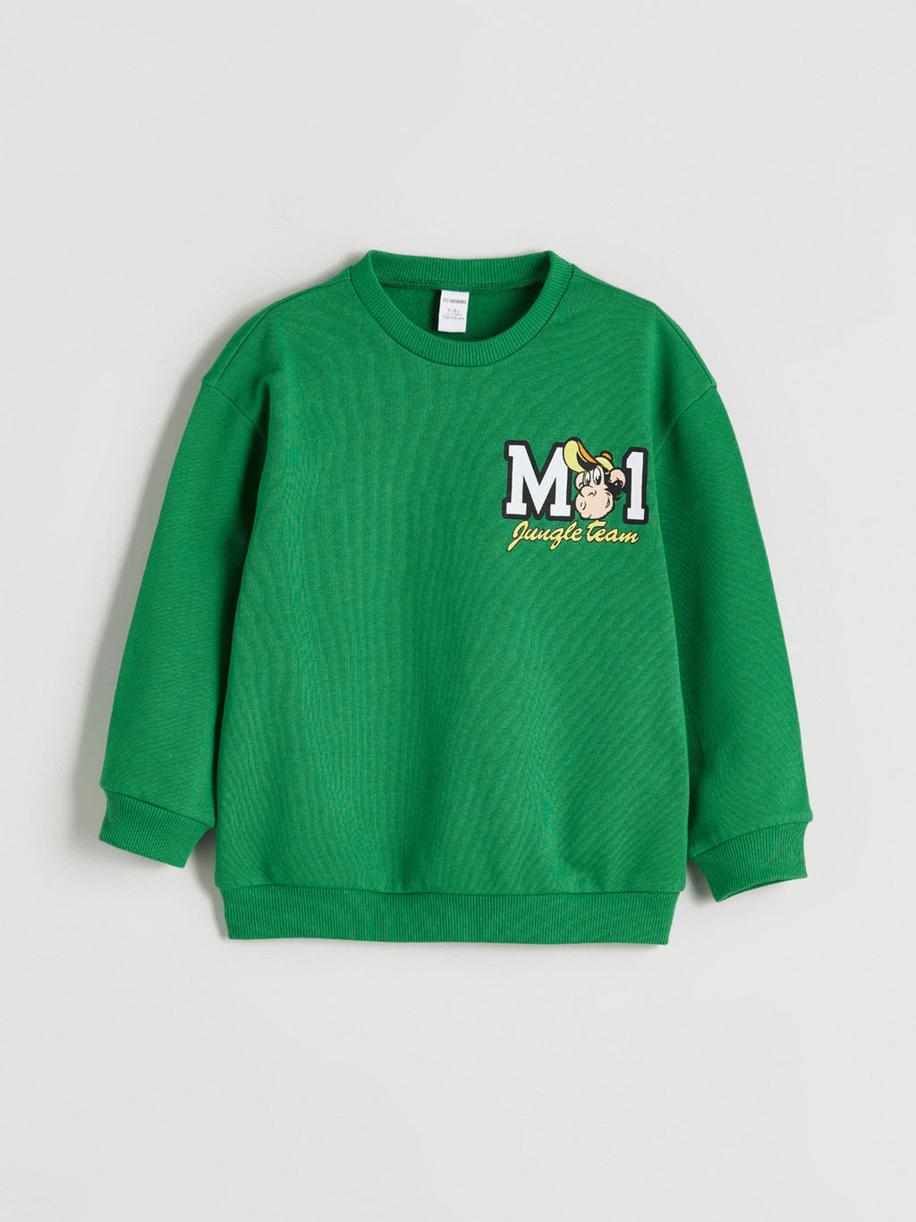 Bisiklet Yaka Nostaljik Maymun Bask?l? Erkek ?ocuk Sweatshirt