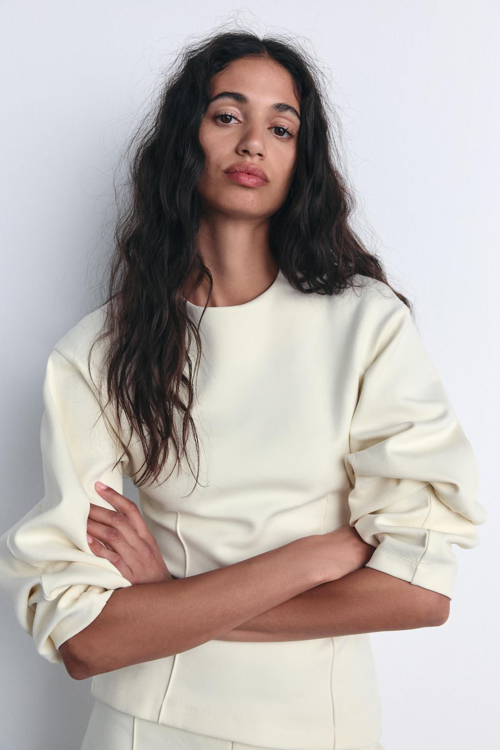 FITTED INTERLOCK SWEATSHIRT - Zara фото 16