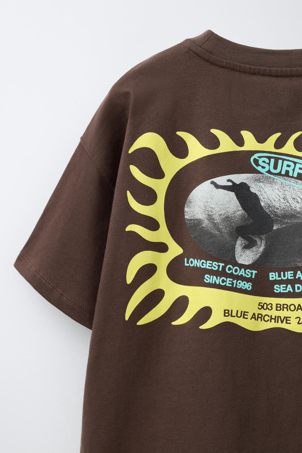 CAMISETA RELIEVE SURF VIBES / Marr?n - Zara фото 4