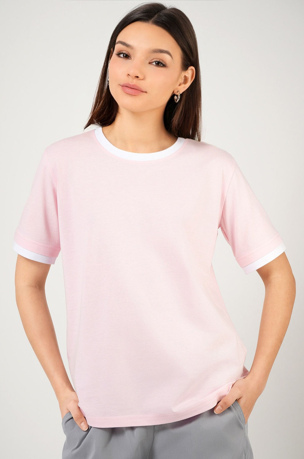 Женская базовая футболка из хлопка с кантом 3 шт. Happyfox  фото 6