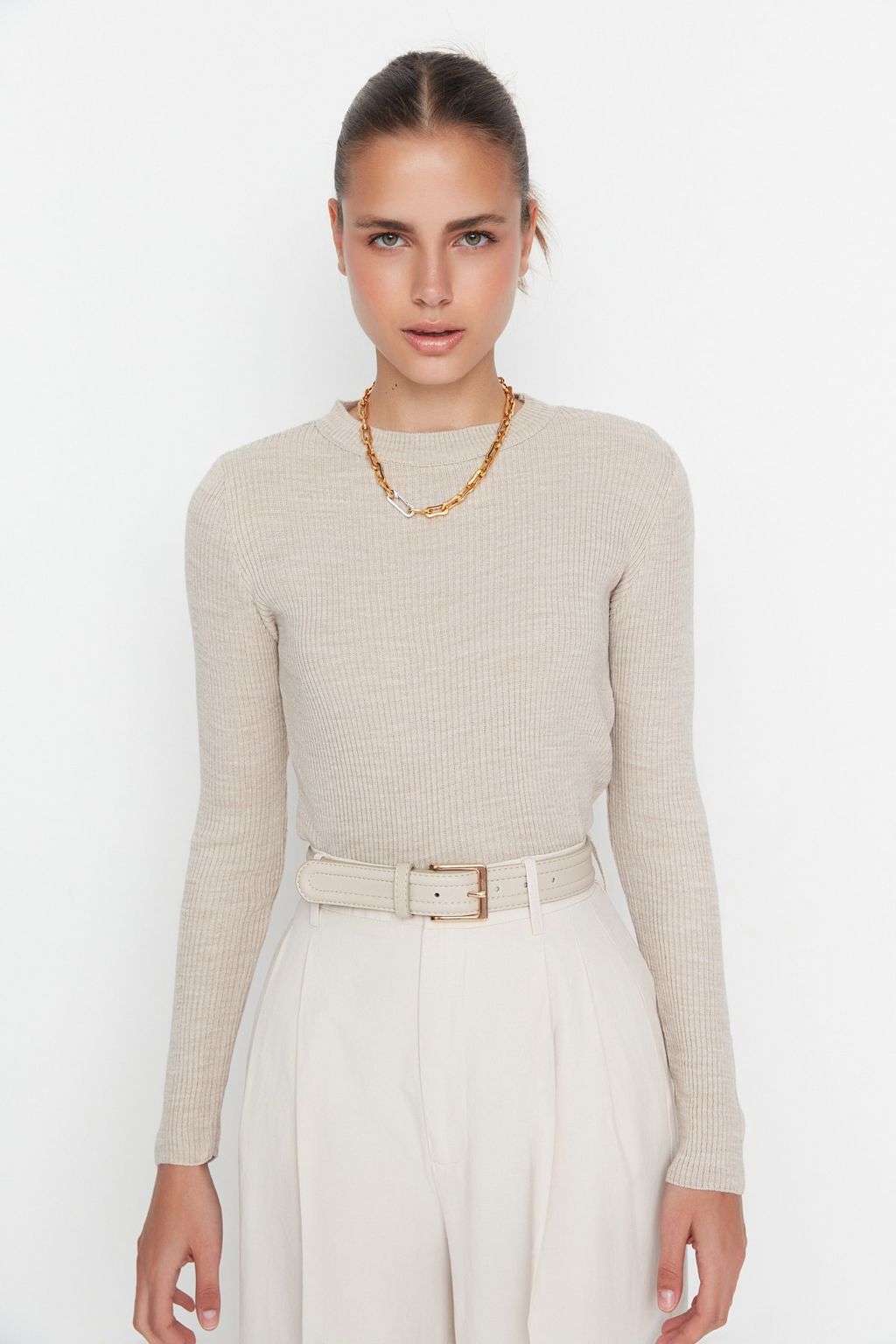 Tas Basic Fitilli Triko Kazak TWOAW22KZ1708 - Trendyolmilla фото 3