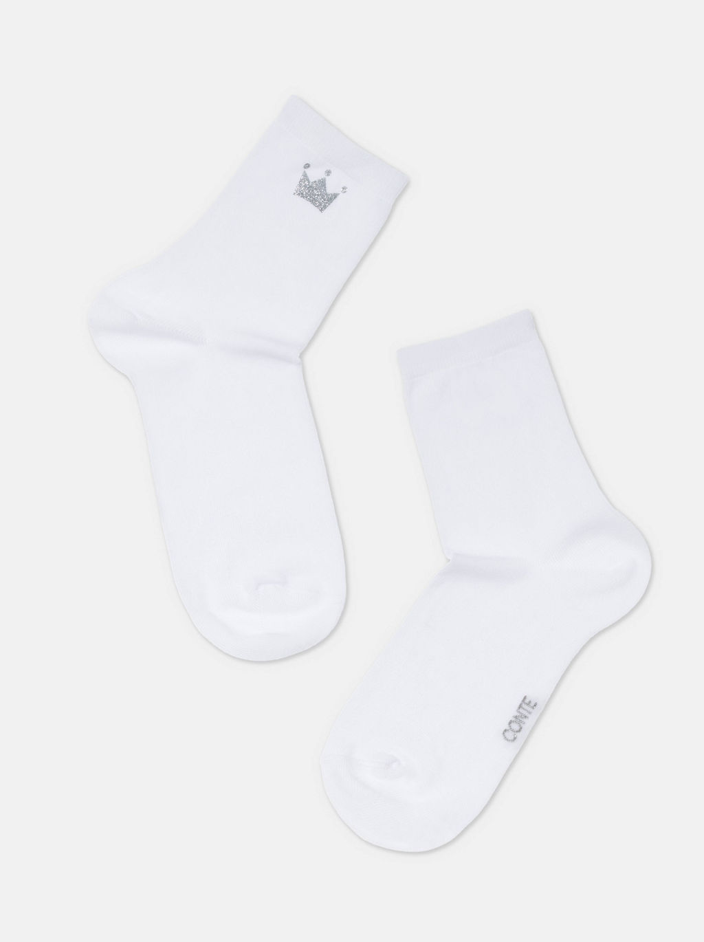Цена за 2 пары. Носки Классические CONTE Носки из хлопка с сияющим рисунком Queen белый - Conte elegant фото 4