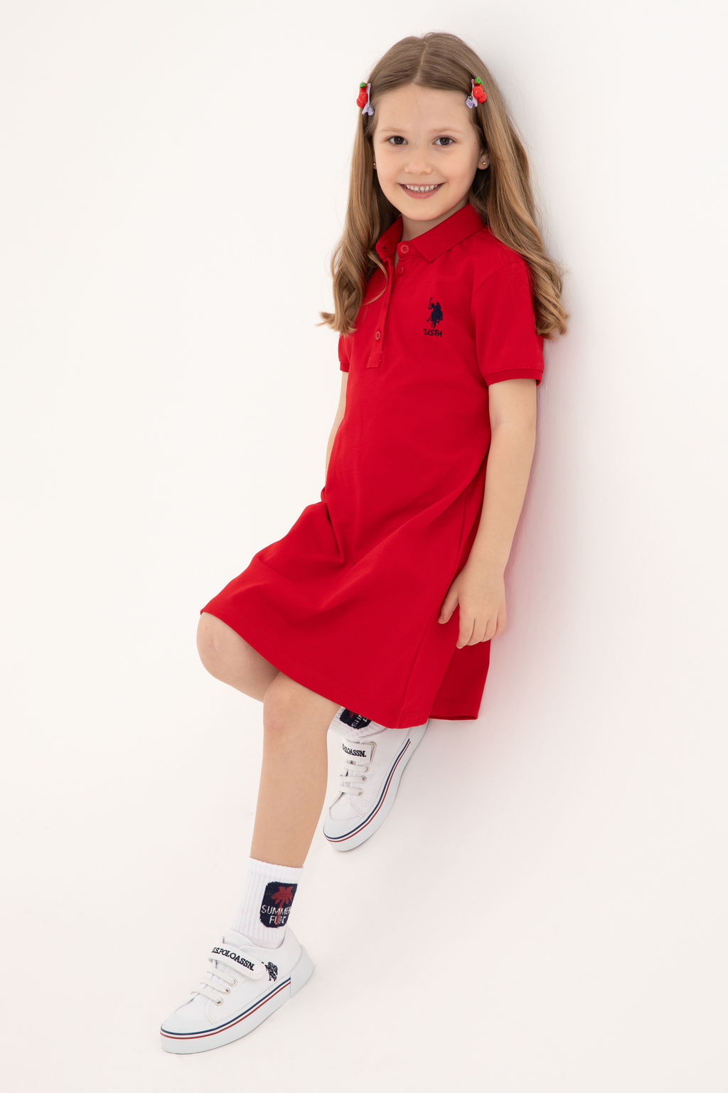 K_z _ocuk K_rm_z_ _rme Elbise Sepette S_rpriz _ndirim - U.s. polo assn фото 4