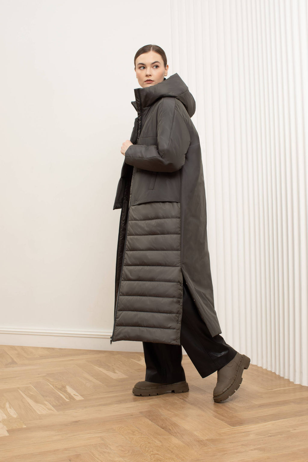 Пальто женское арт. 262W, оливка темная, р. 48 - Ultramarine фото 2