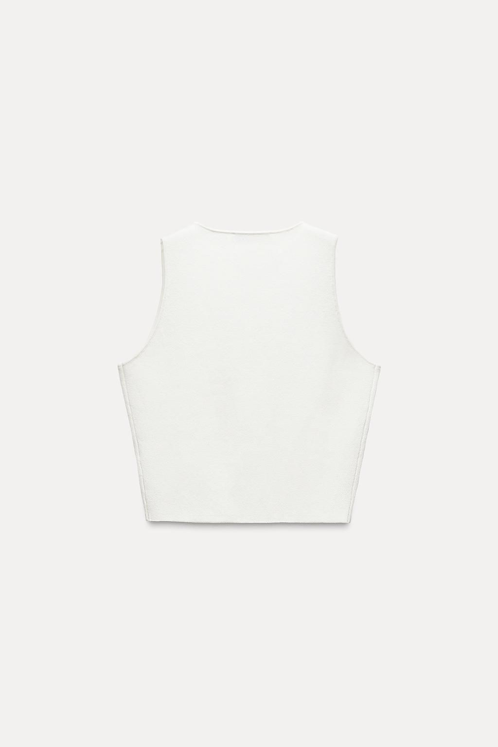 BUTTONED KNIT VEST TOP - Zara фото 14