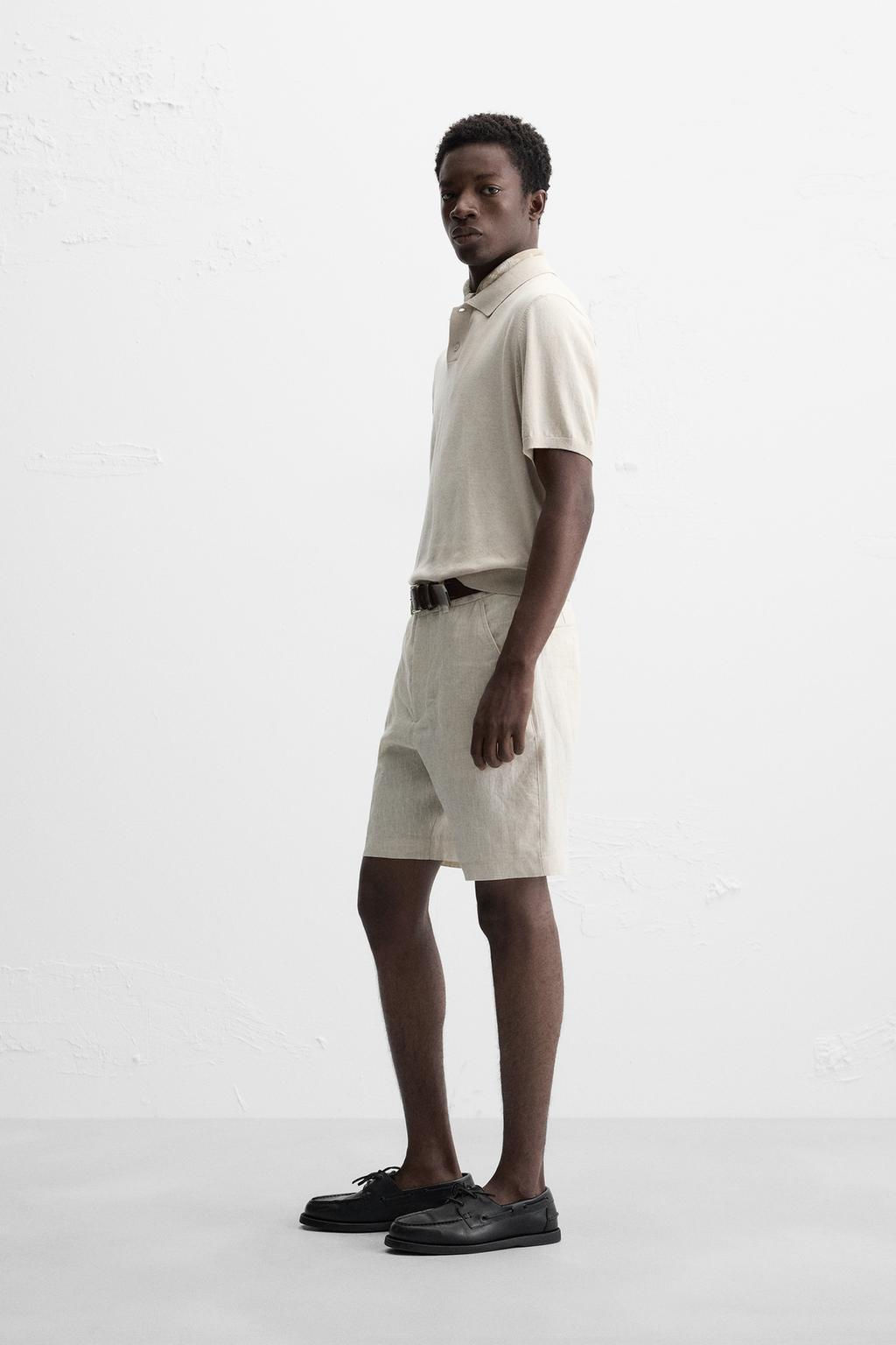 100% LINEN BERMUDA SHORTS - Zara фото 40