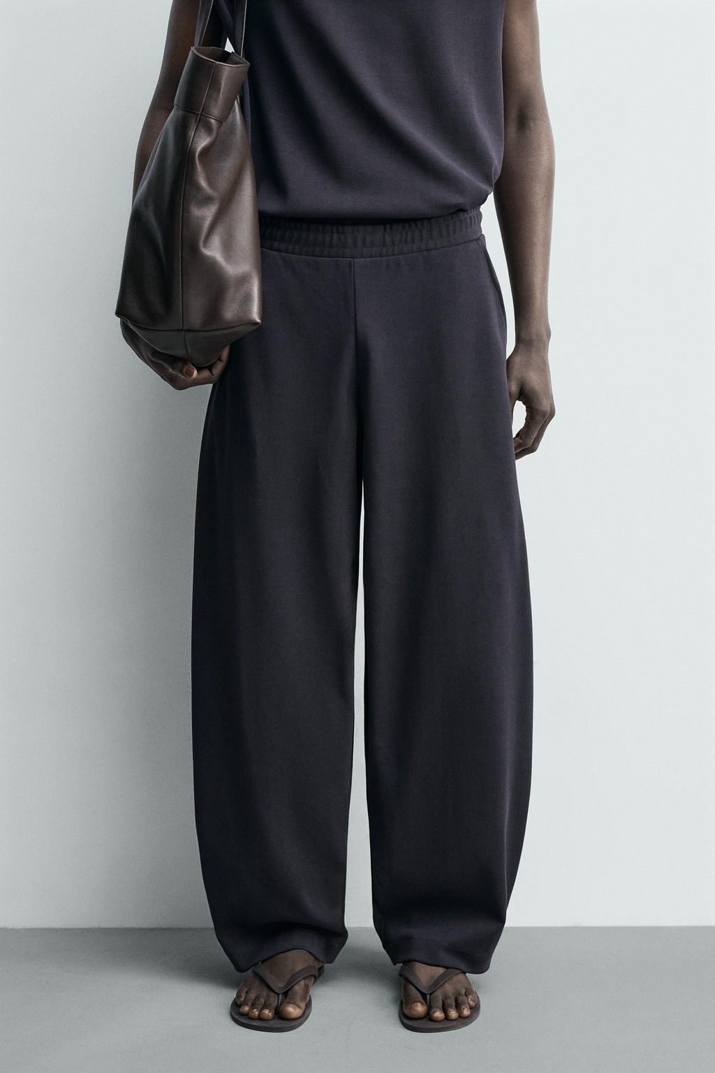 PANTAL?N JOGGER BALLOON FIT ESTRUCTURA RIB / Azul - Zara фото 2