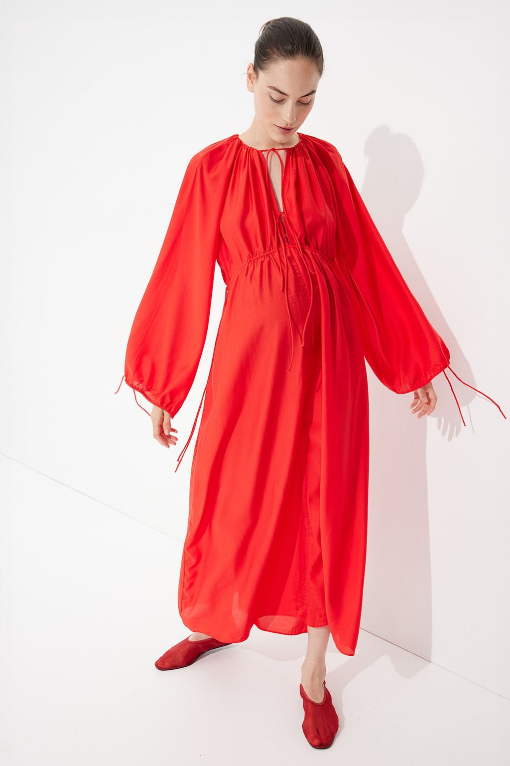 MAMA Maxivestido con cordon de ajuste