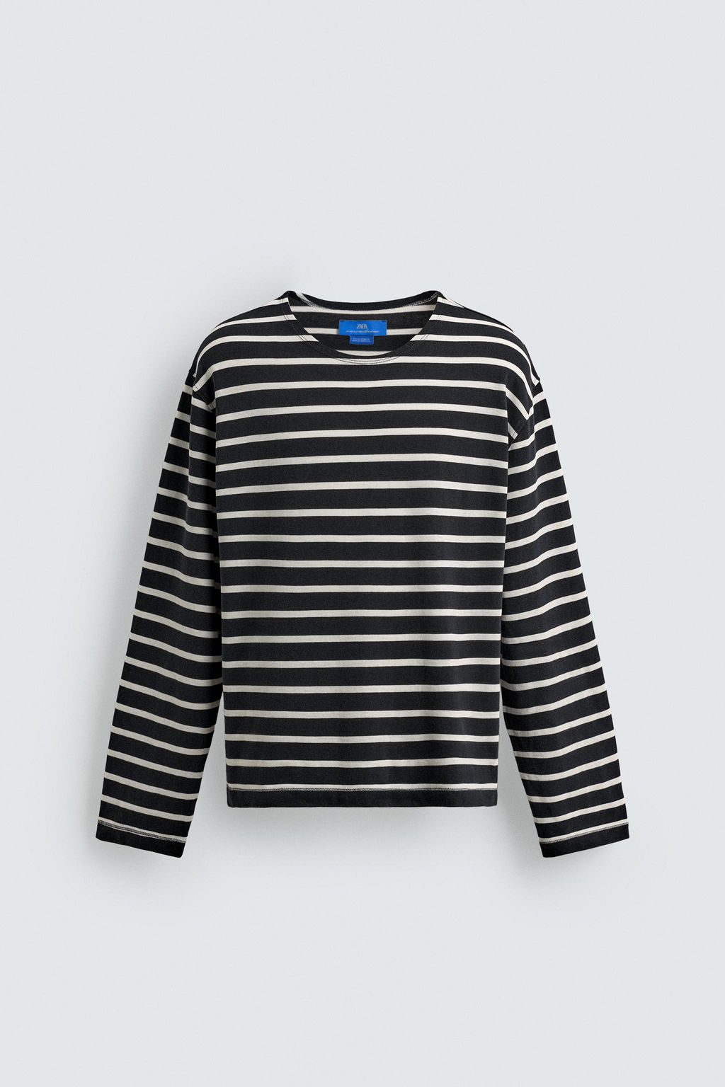 CAMISETA JACQUARD RAYAS AARON LEVINE X ZARA / Azul / Blanco