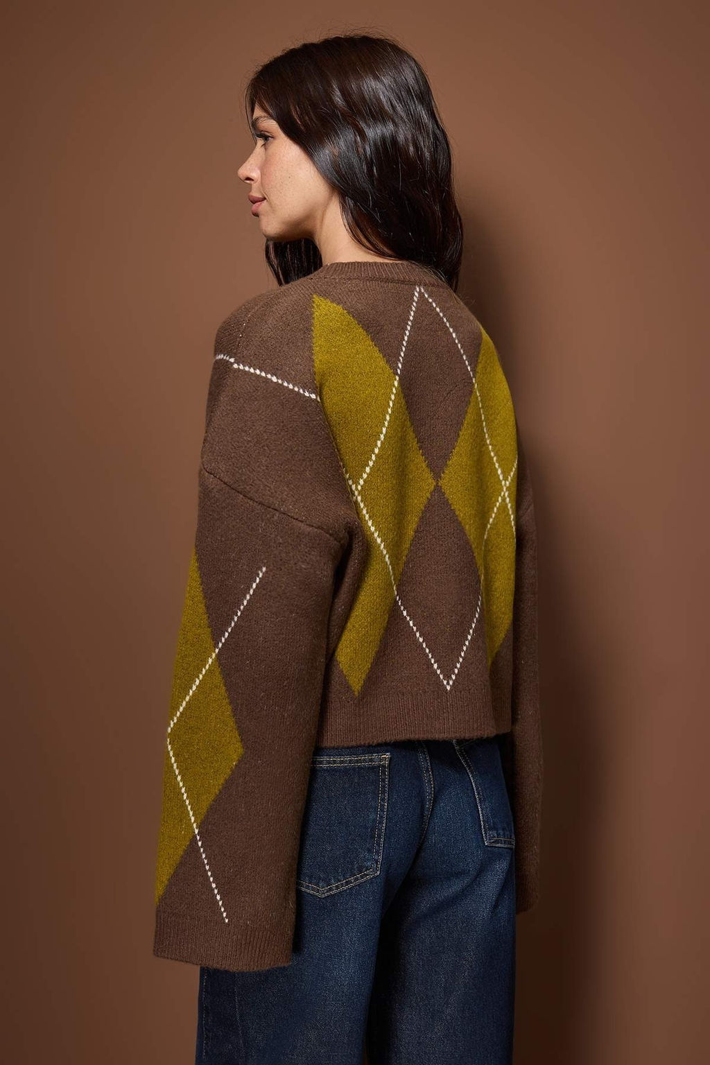 Kahverengi Baklava Desenli Triko Kazak TWOAW26KZ00289 - Trendyolmilla фото 8