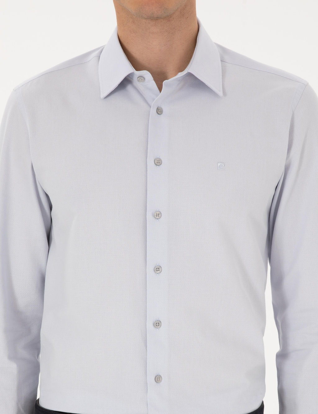 Gri Slim Fit Uzun Kollu G_mlek - Pierre cardin фото 6