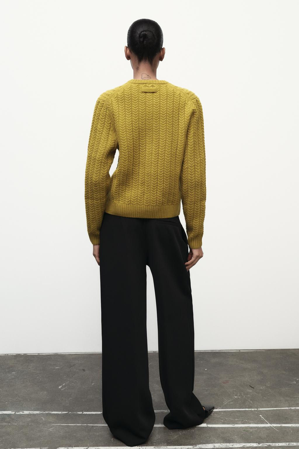 CABLE-KNIT JACKET 100% WOOL - Zara фото 4