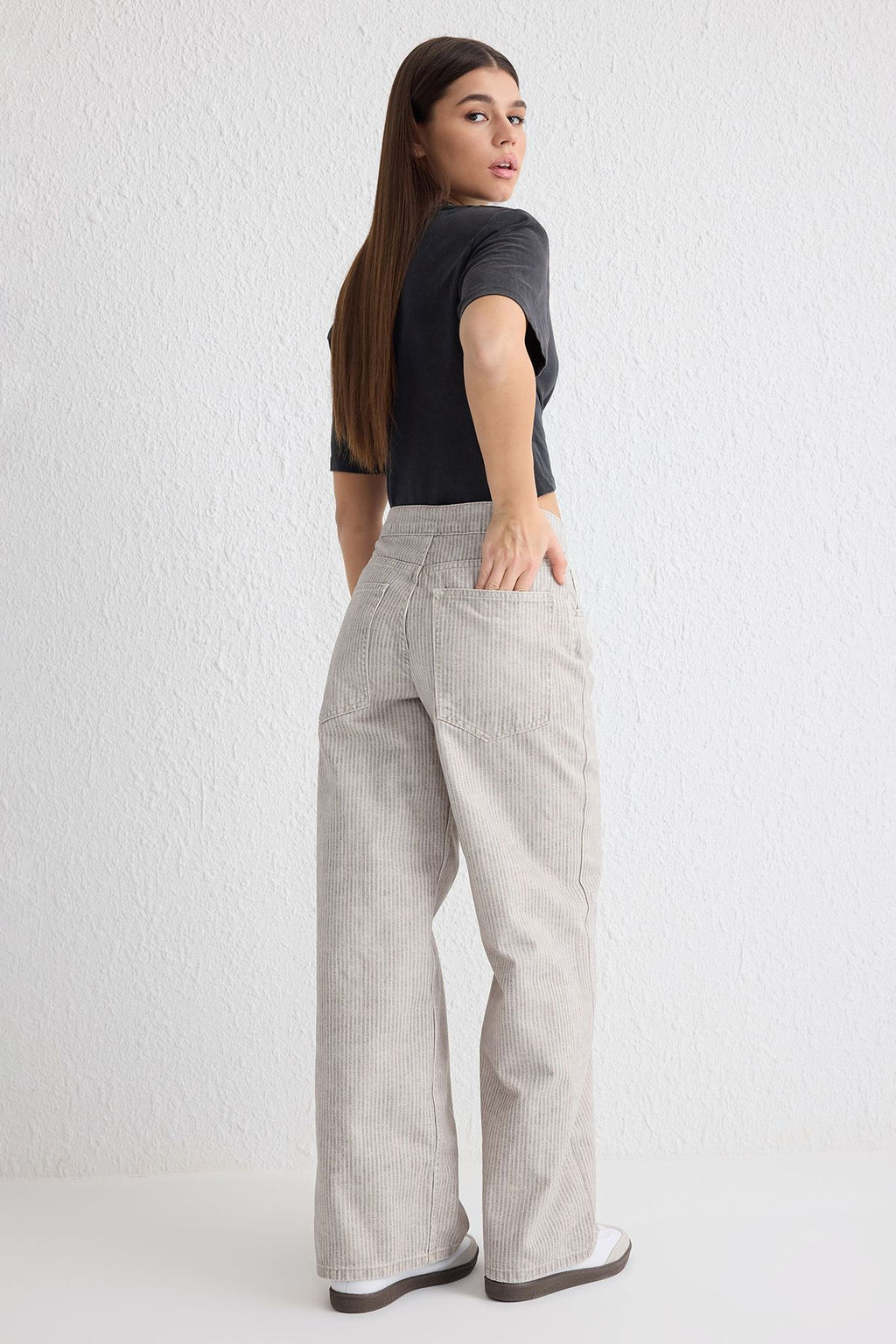 Cok Renkli Cizgili Normal Bel Baggy Jeans TWOSS25JE00017 - Trendyolmilla фото 5