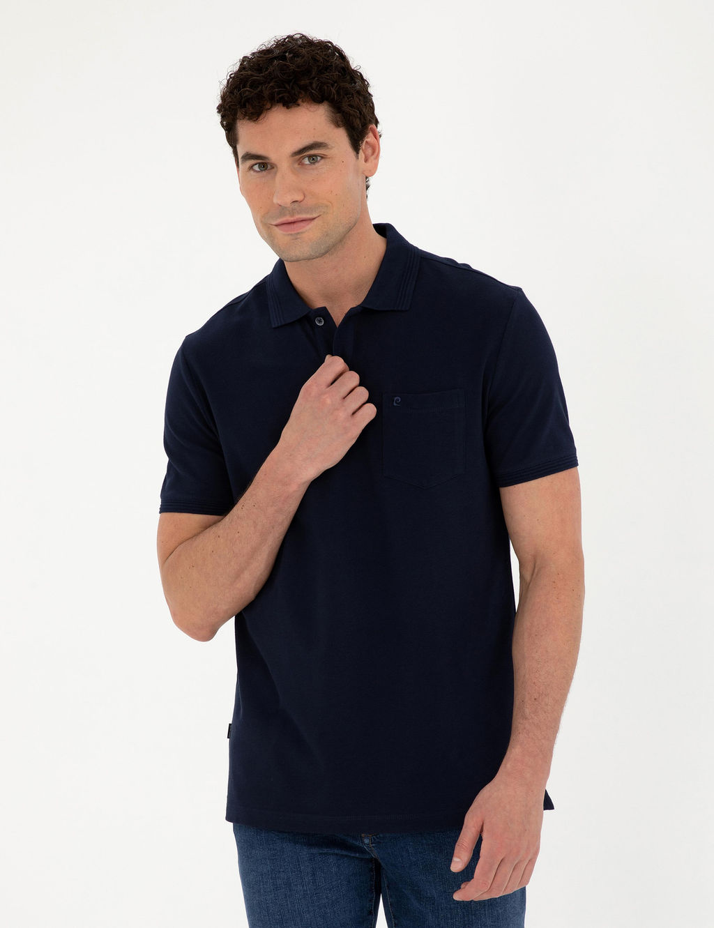 Lacivert Regular Fit Basic Ti__rt - Pierre cardin фото 8