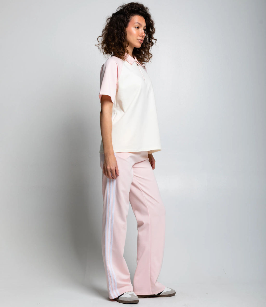 Спортивный костюм #КТ6605 (3), розовый, кремовый - Dommod фото 3