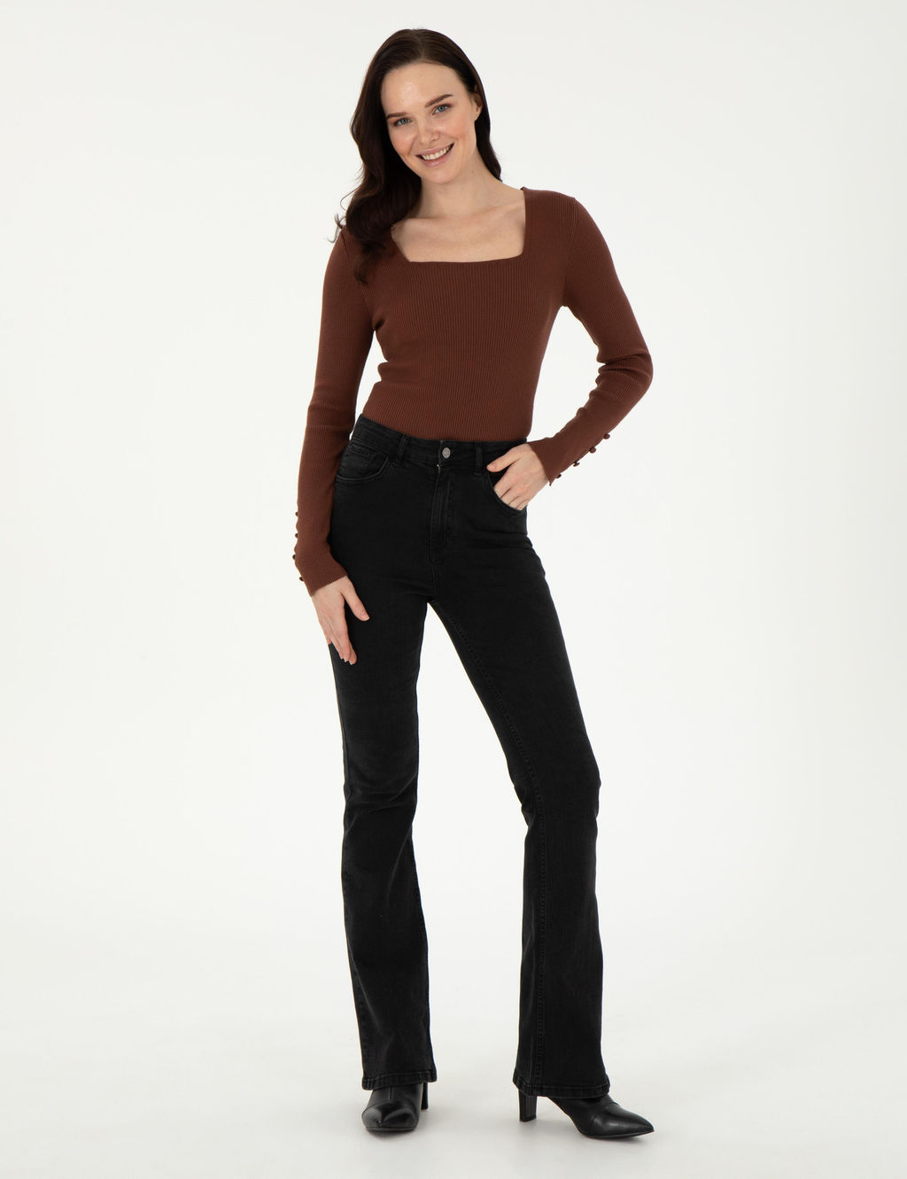 Kahverengi Ex. Slim Fit Kazak - Pierre cardin фото 4