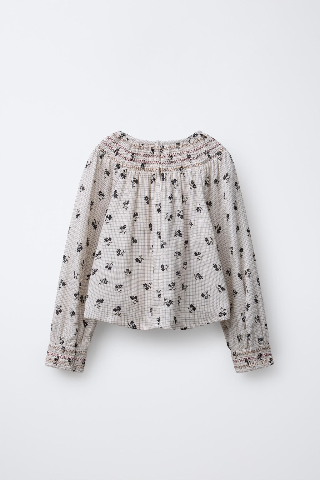 CHECK AND FLORAL BLOUSE - Zara фото 2