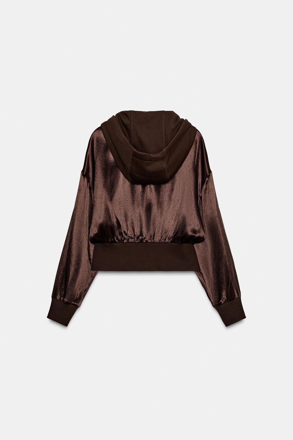 HOODED SATIN CONTRAST SHIRT - Zara фото 8