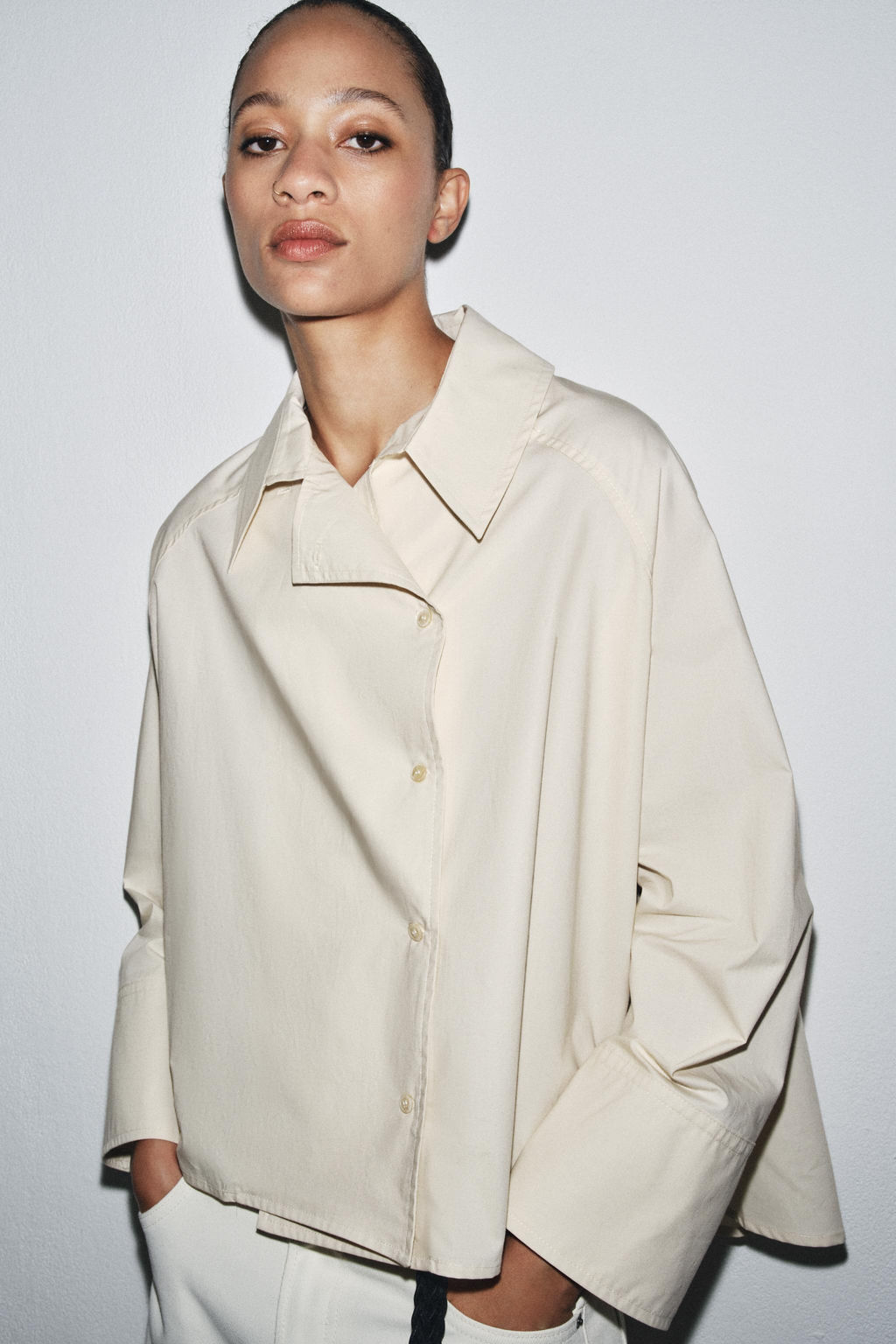 ZW COLLECTION OVERSIZE PLEATED SHIRT