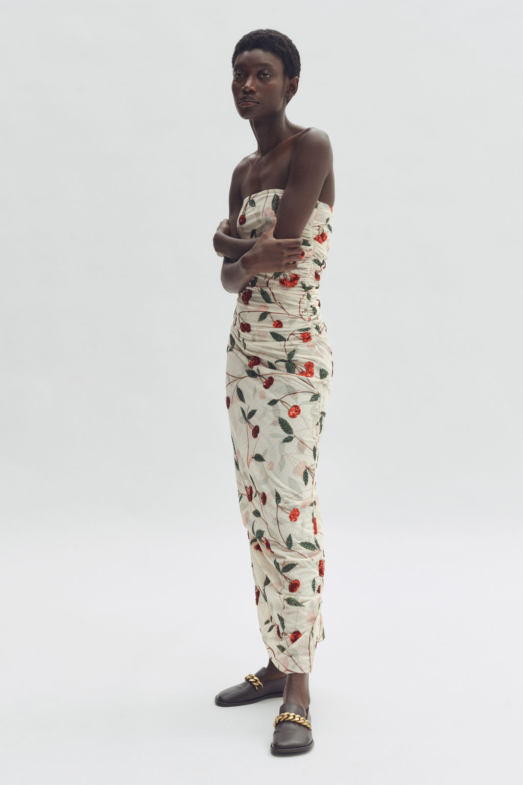 Vestido de tubo en malla con estampado de cerezas - H&m фото 2