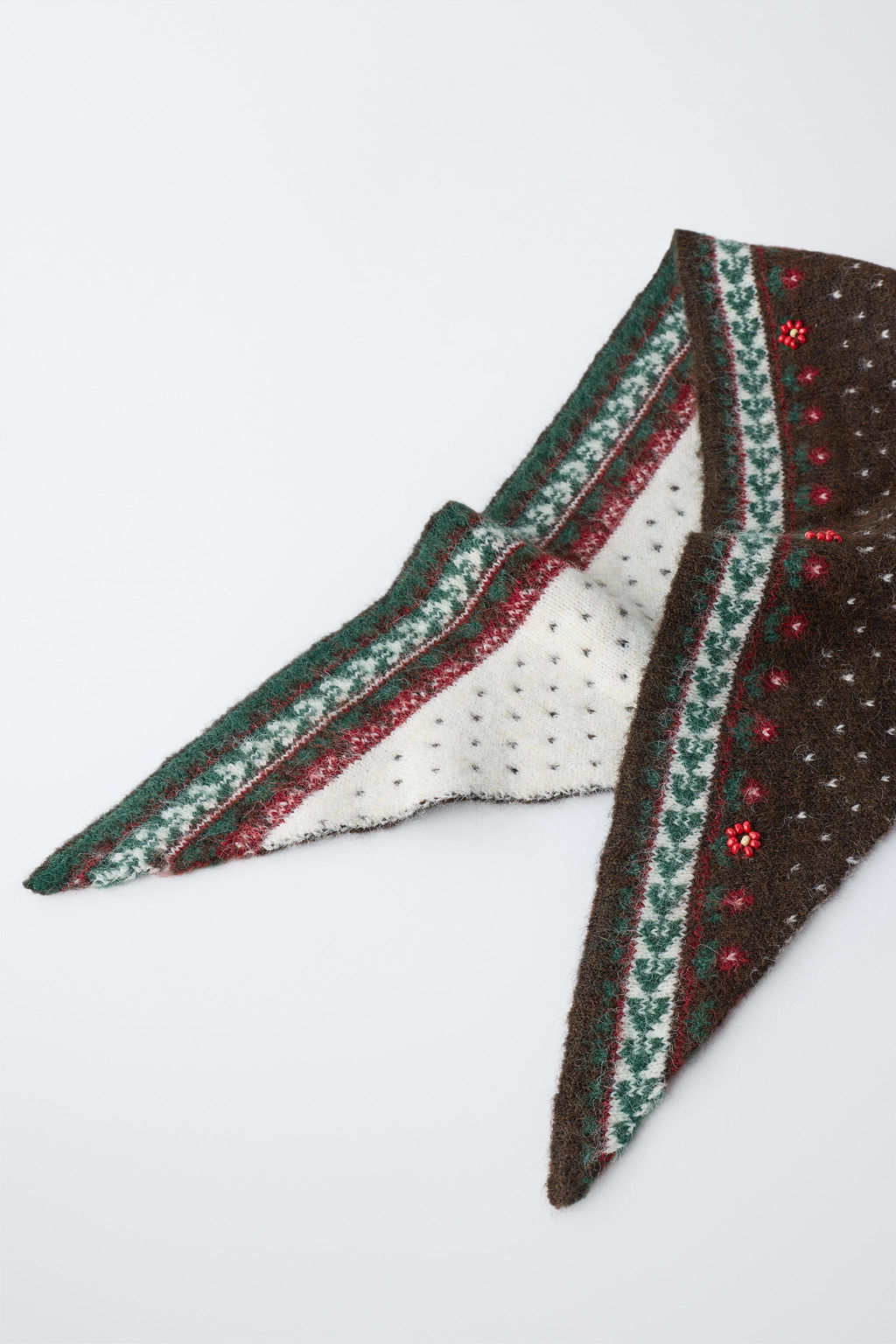 TRIANGULAR FLORAL AND BEAD SCARF - Zara фото 3