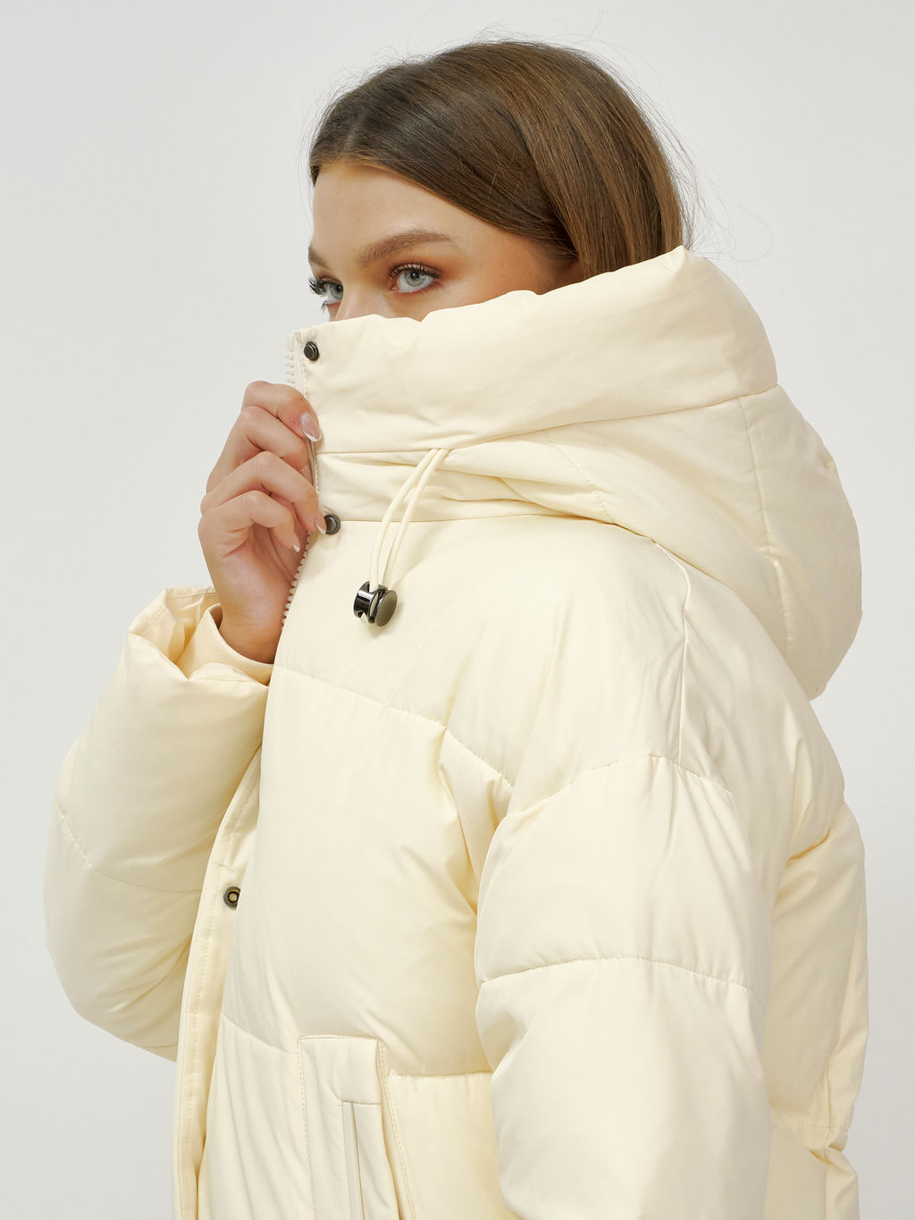 Куртка пальто зимняя синтепон светло-бежевого цвета - Mtforce фото 5