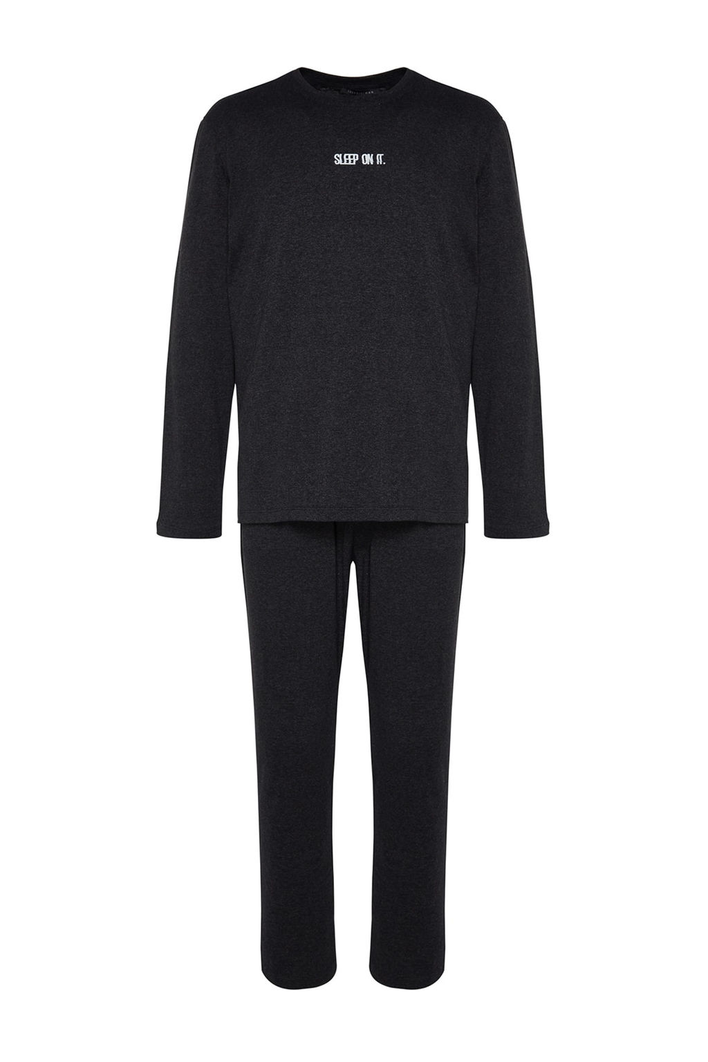 TRENDYOL MAN Lacivert Regular Fit Bask?l? Orme Pijama Tak?m? TMNAW24PT00005 - Trendyolmilla фото 7