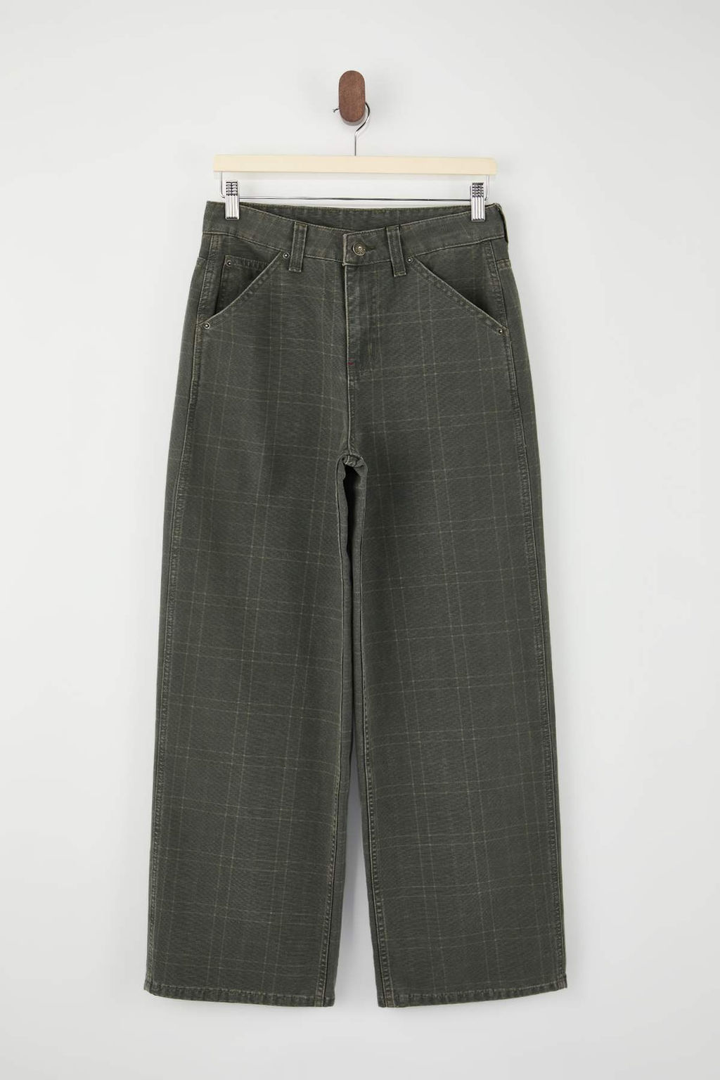 Cok Renkli Ekose Desenli Yuksek Bel %100 Pamuk Baggy Jeans TWOSS26JE00052