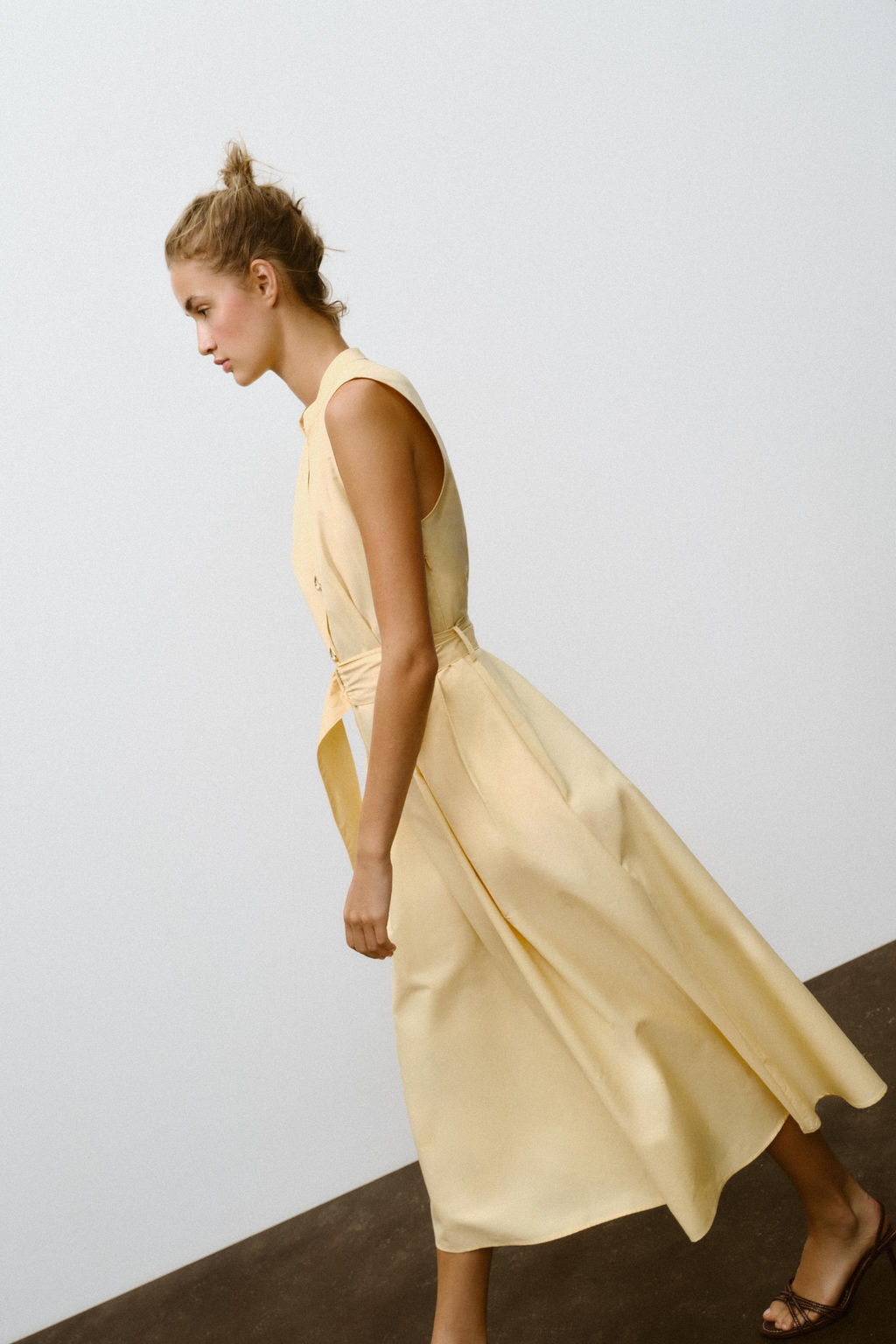 POPLIN MIDI DRESS WITH BELT - Zara фото 15