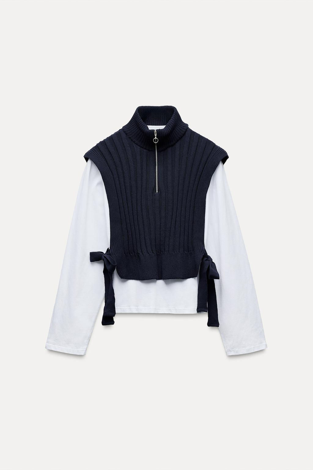ZIP-UP GILET T-SHIRT - Zara фото 7