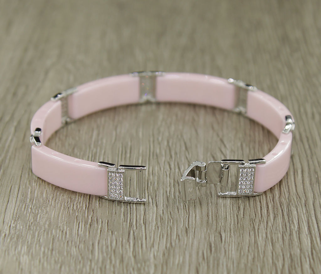 Браслет Лило керамика розовая + родированное покрытие - Agat77 фото 2