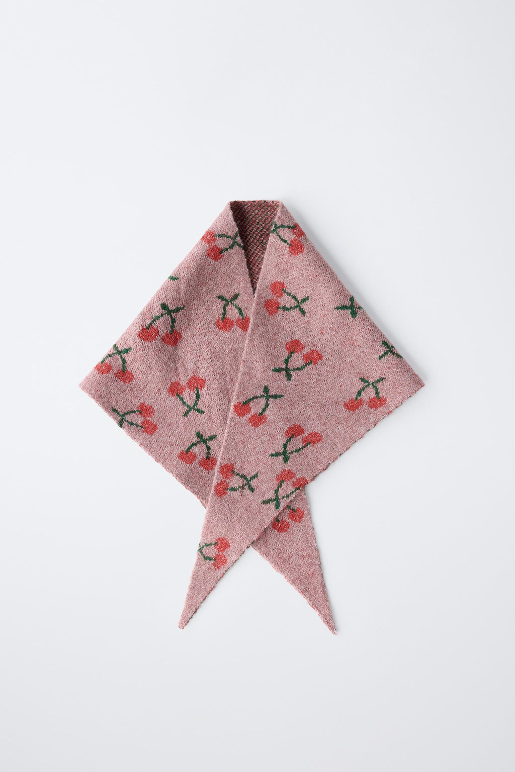 CHERRY TRIANGULAR KNIT SCARF