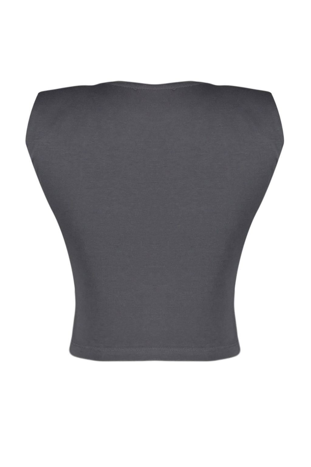 Trendyolmilla Siyah Vatkal? Fitted/Vucuda Oturan Bisiklet Yaka Crop Esnek Orme Bluz TWOSS23BZ00251  фото 19