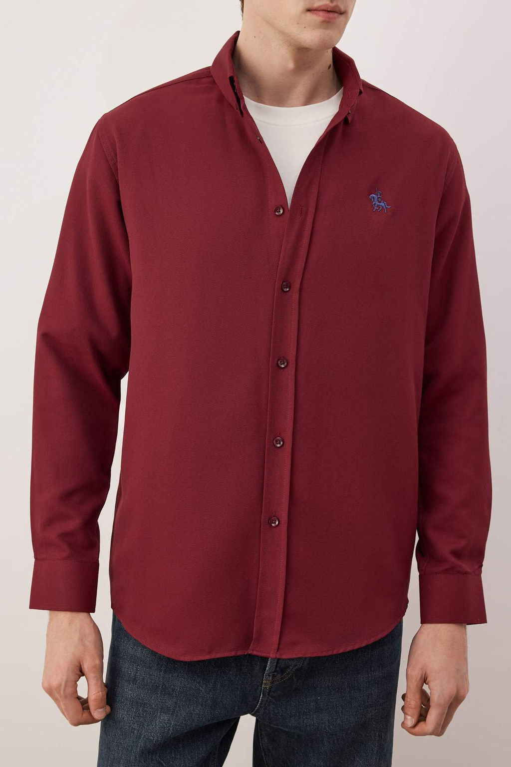 TRENDYOL MAN Mavi Regular Fit Nak?s Detayl? Oxford Kolay Utulenebilir Smart Gomlek TMNAW25GO00036 - Trendyolmilla фото 43