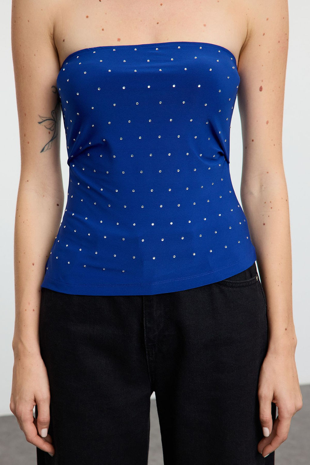 Saks Straplez Tas Bask?l? Orme Bluz TPRAW25BZ00034 - Trendyolmilla фото 3