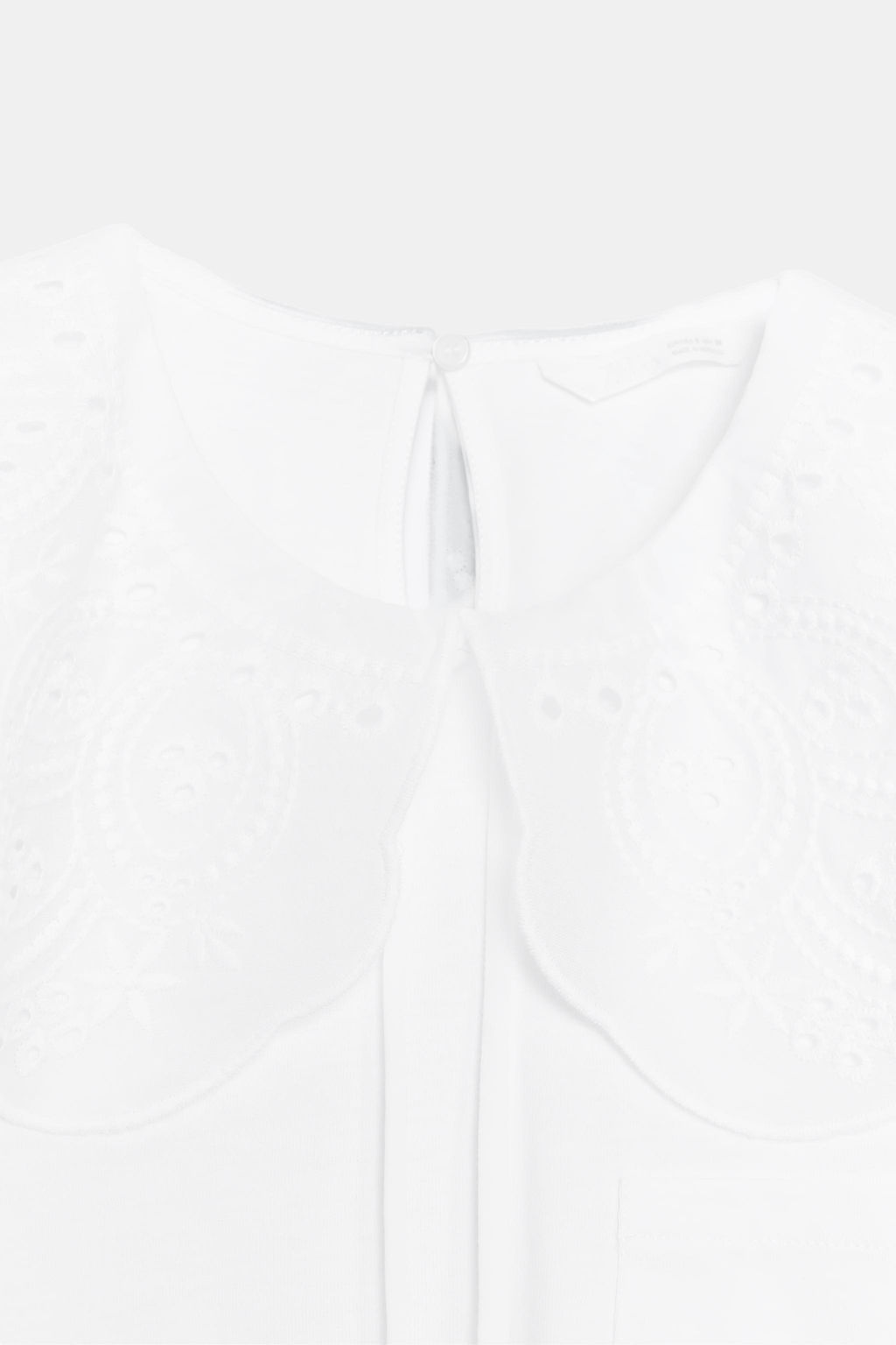 EMBROIDERED PETER PAN COLLAR T-SHIRT - Zara фото 17