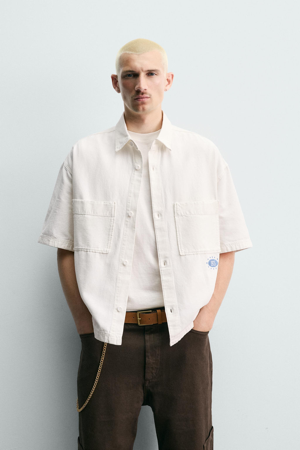 CAMISA RELAXED FIT ESTAMPADOS LAVADOS / Blanco roto - Zara фото 2