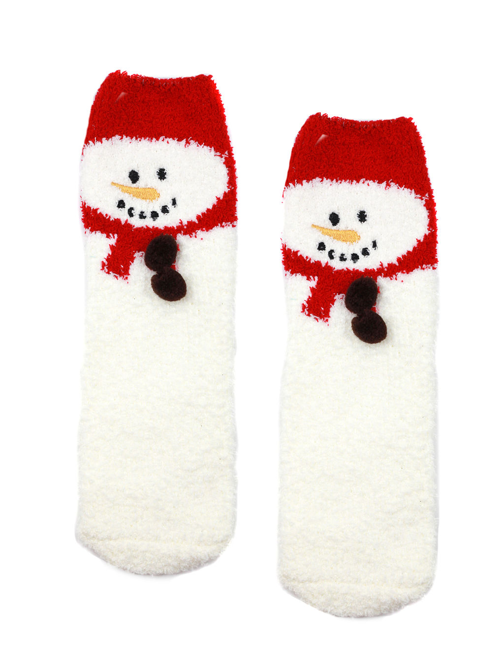 Носки НГ махровые р.35-40 Christmas Снеговик на красном