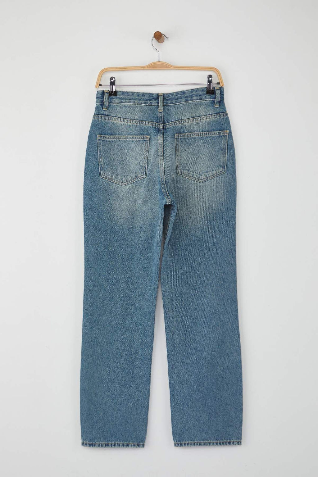 Mavi Yuksek Bel Asimetrik Kapama Straight Jeans TWOAW26JE00132 - Trendyolmilla фото 6
