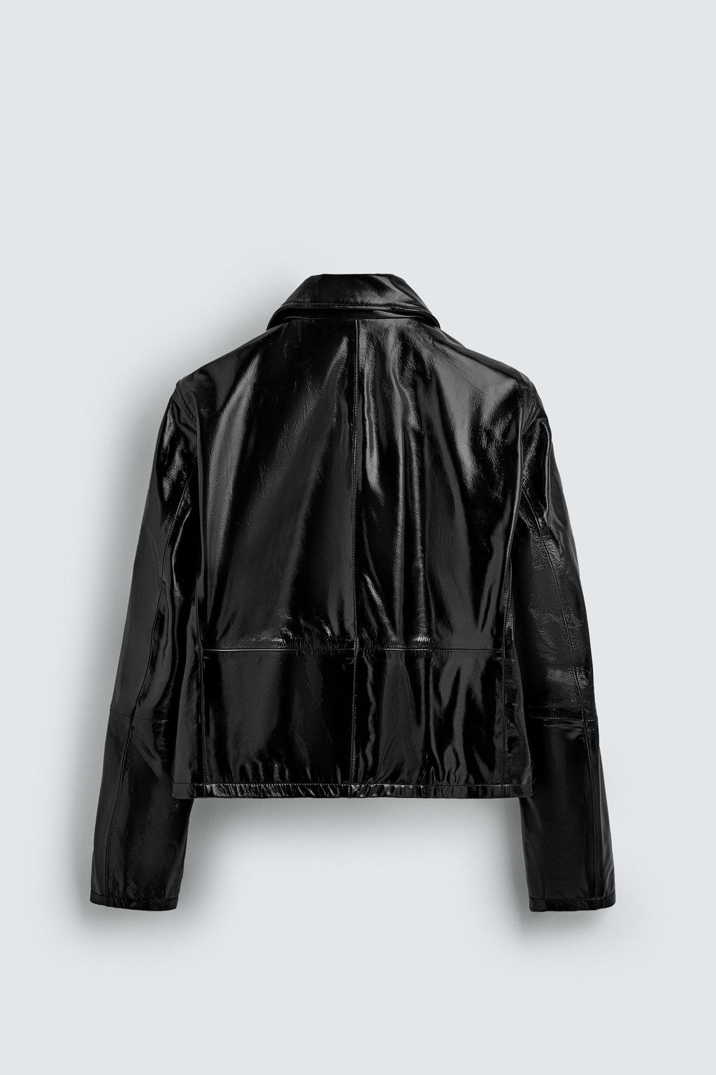 SHINY FINISH LEATHER JACKET - Zara фото 7