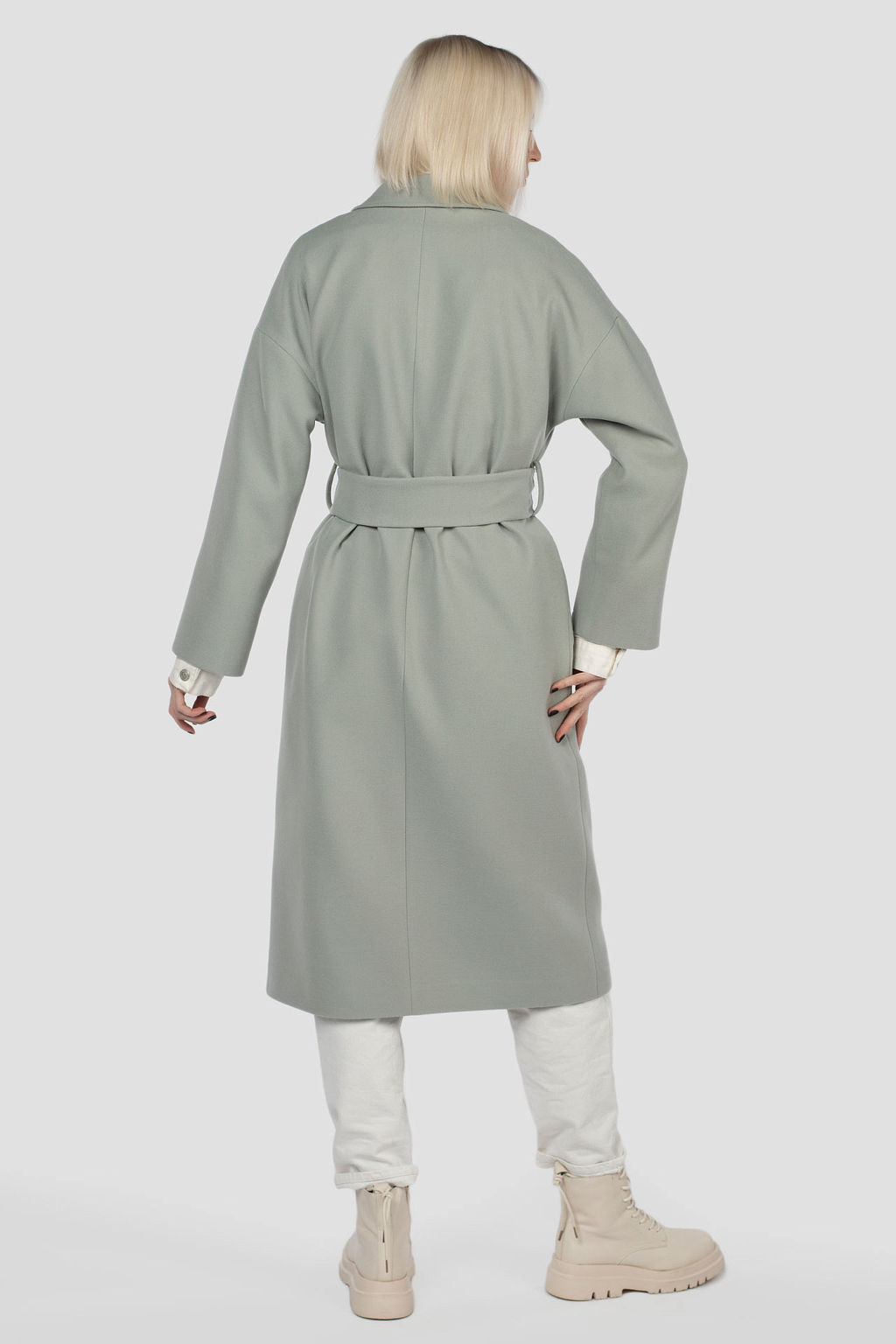 01-11614 Пальто женское демисезонное (пояс) - El podio фото 3