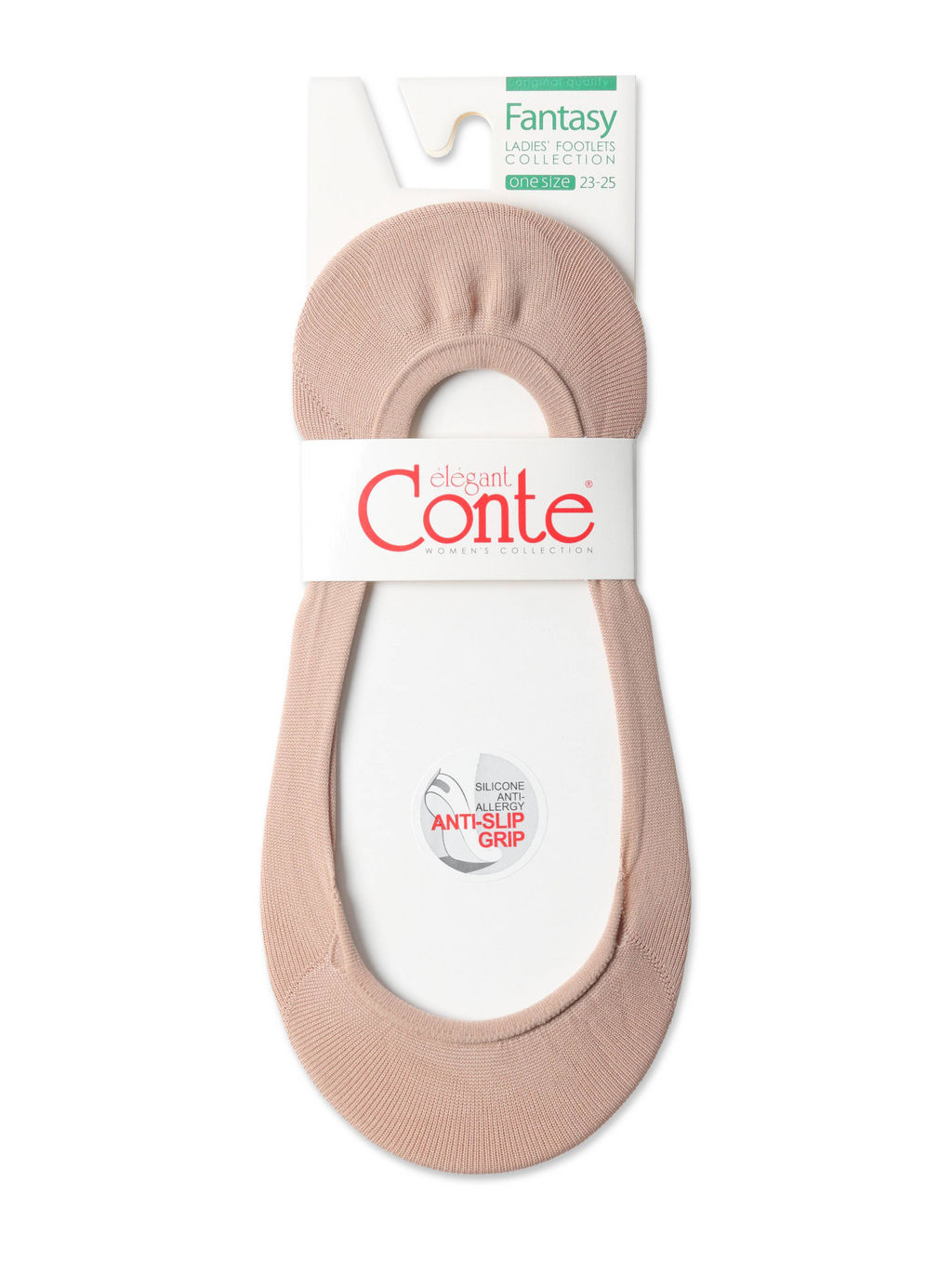 Цена за 2 пары. Носки Короткие CONTE Невидимые подследники с низкой посадкой FANTASY beige - Conte elegant фото 4