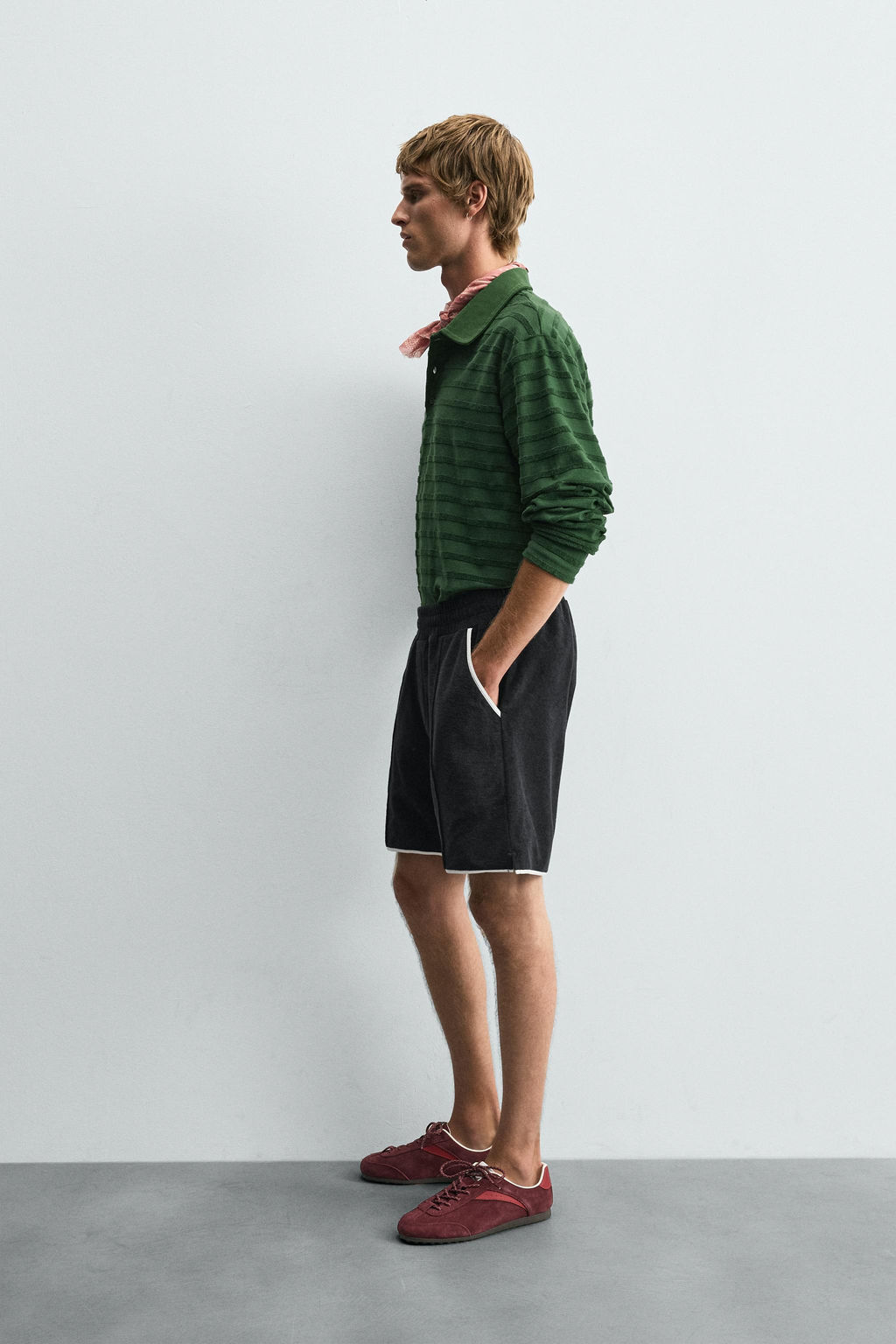 STRIPED JACQUARD TOWELLING POLO SHIRT - Zara фото 4