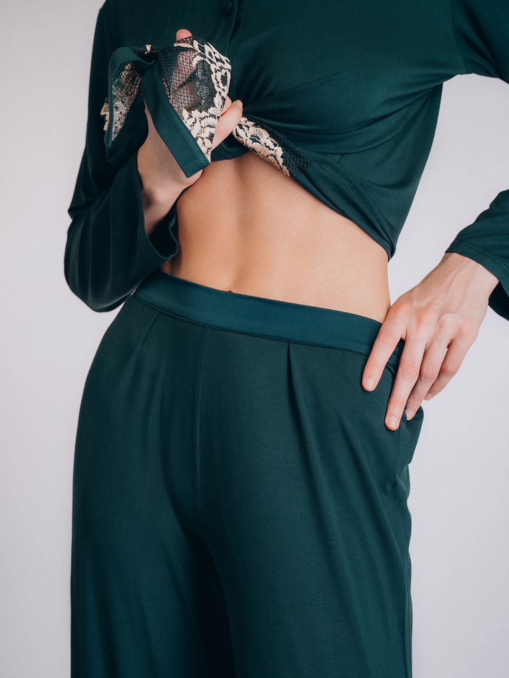 Женская пижама зеленая (Арт. 5116TCCA) - Indefini фото 2