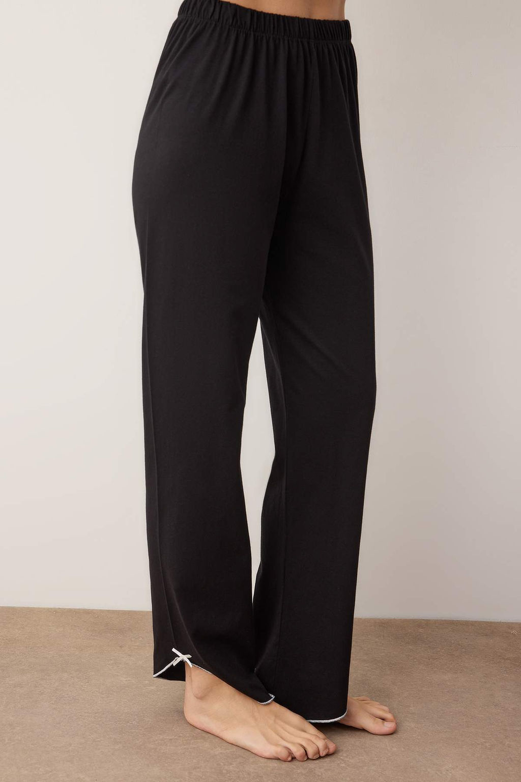 Siyah %100 Pamuklu Baby Overlok ve Kurdele Detayl? Orme Pijama Tak?m? THMAW26PT00228 - Trendyolmilla фото 3